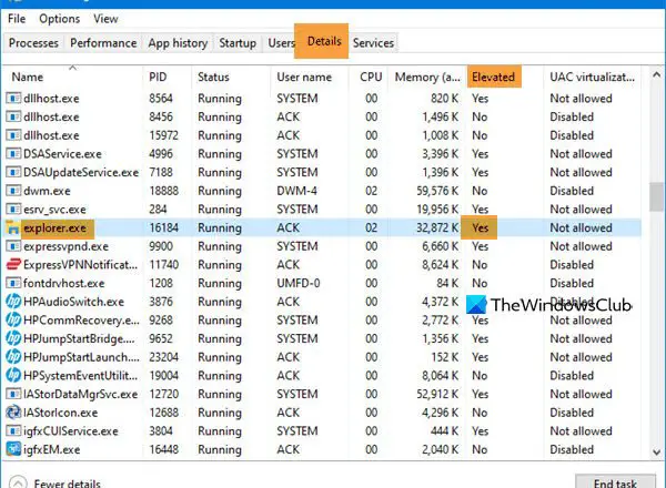 open File Explorer as admin in elevated mode