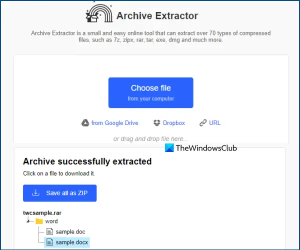 open rar file archive extractor online