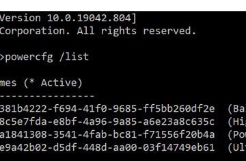 powercfg power scheme list