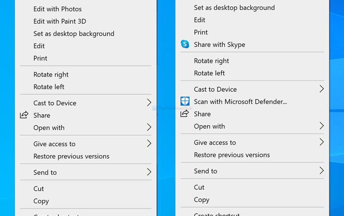 How to remove Edit with Photos and Paint 3D from context menu