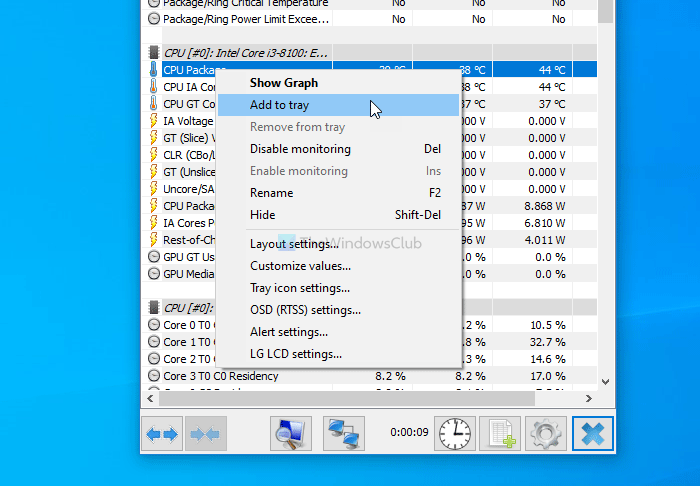 How to show CPU and GPU temperature in System Tray