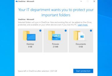 Show notification to users to move Windows known folders to OneDrive