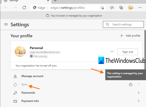 enable or disable sync for all user profiles in microsoft edge using registry