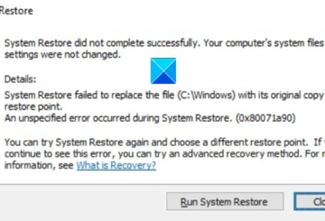 System Restore Error