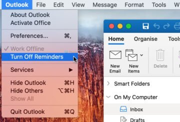 How to turn off Outlook reminder and reminder sound on Mac