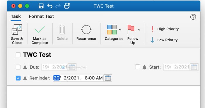 How to turn off Outlook reminder and reminder sound on Mac