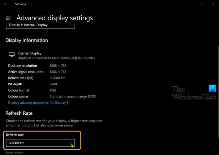 Die 144-Hz-Option Wird In Windows 10 Nicht Angezeigt. Anzeigeoptionen – Amd-Grafikkarte