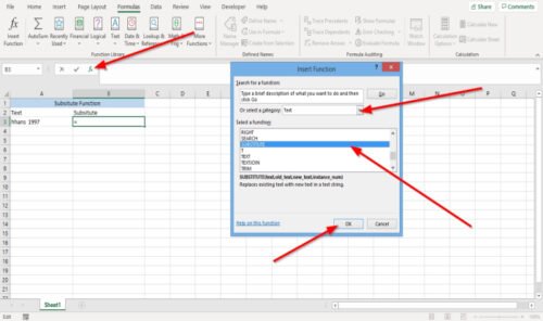 How to use Substitute and Replace Functions in Excel