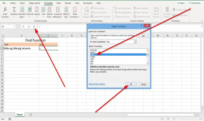 Find and FindB functions in Microsoft Excel