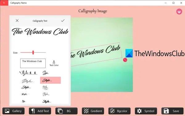 Calligraphy Name Microsoft Store app