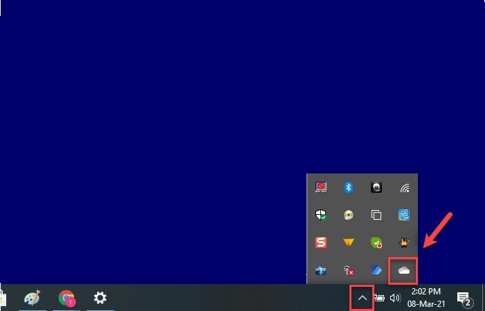 Fix OneDrive icon missing from Taskbar