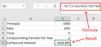 Compound Interest Semi-anually in Excel