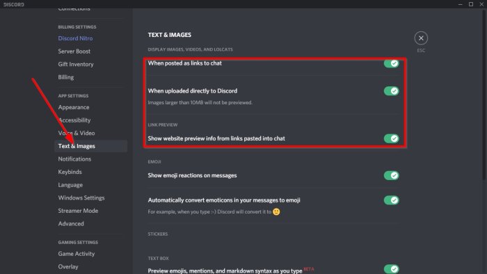 disable Auto-embed Link preview in Discord