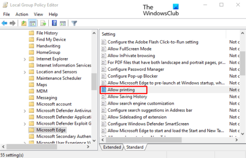 How to Enable or Disable Printing in Microsoft Edge in Windows 11