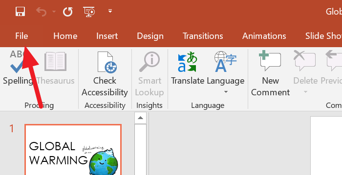 Ribbon Menu in PowerPoint