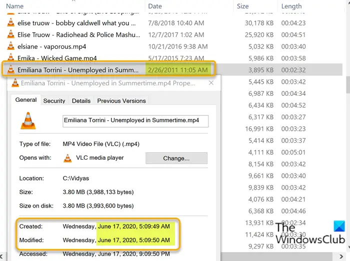 Files showing wrong dates in File Explorer