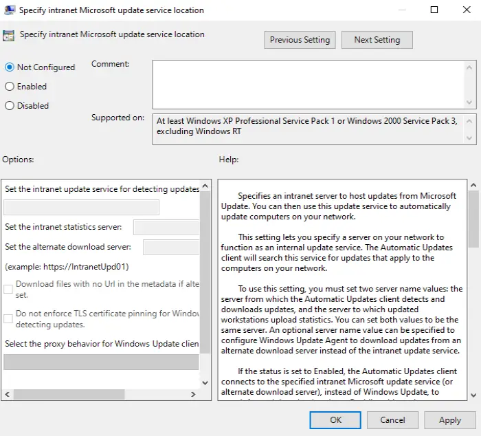 Fix Windows Server Update Services Error Code 0x80072EE6 Step 5