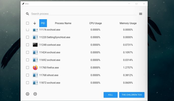 Kill multiple Processes of Task Manager