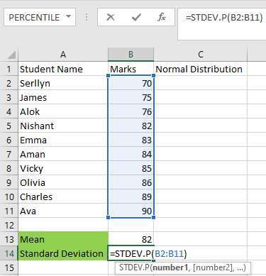 Make Bell Curve Excel Standard Deviation