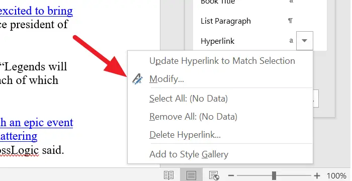 Modify Hyperlink Looks