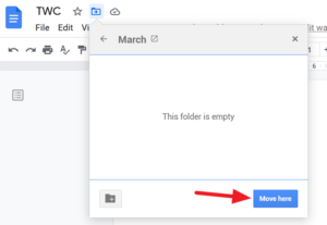 How to create a folder in Google Docs and access it
