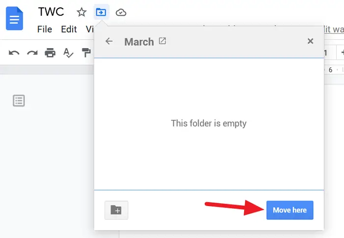 Moving Doc To Folder in Google Docs