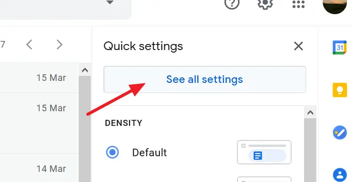 See all settings in Gmail
