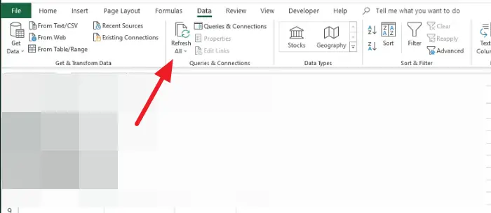 Refresh Geography Data in Excel