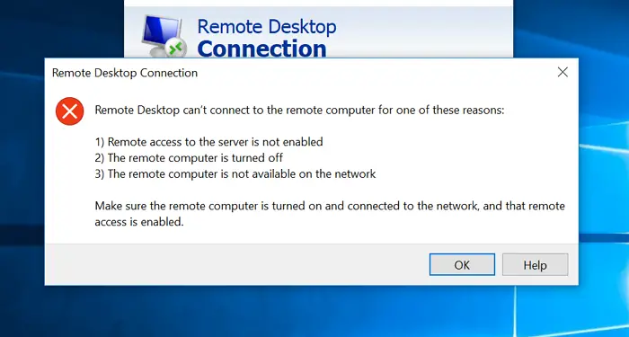 Remote desktop can’t connect to the remote computer