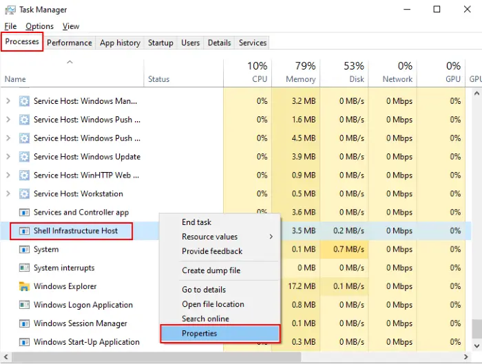 Sihost.exe in Windows 10