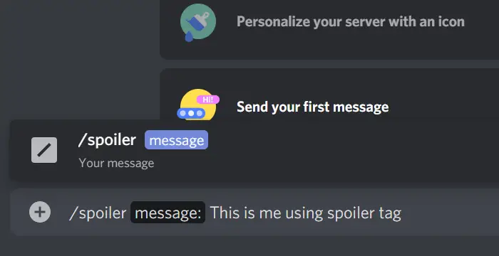 Typing a Spoiler message on Discord