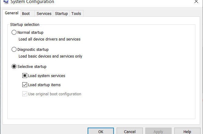 What is a Selective Startup? How to run selective startup using MSCONFIG in Windows 10