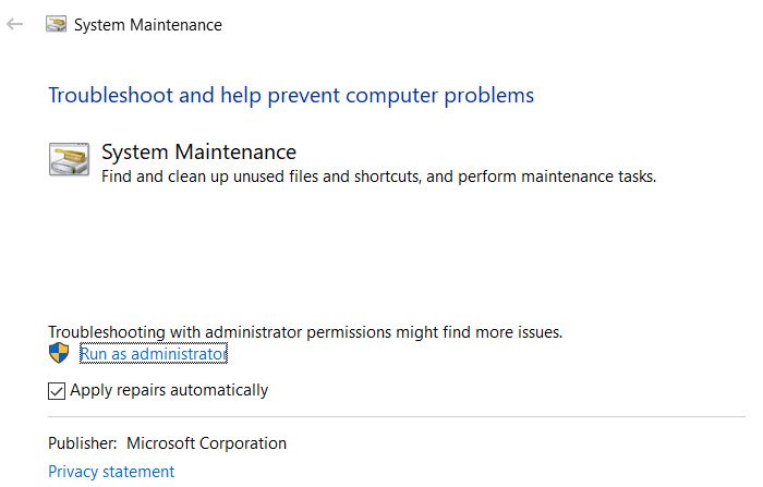 System Maintenance Troubleshooter