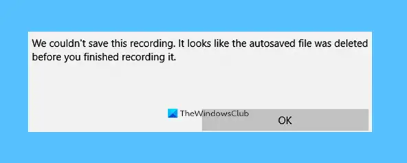Voice Recorder couldn't save this recording