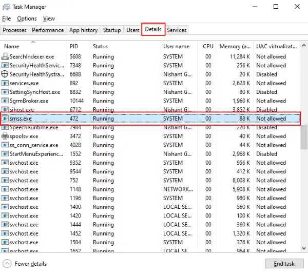 What is SMSS.exe process in Windows 10