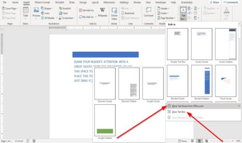 Insert, Copy, Remove, Apply and Manipulate Text Boxes in Word