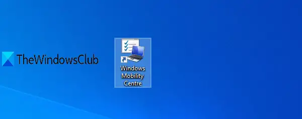 create Windows Mobility Centre shortcut