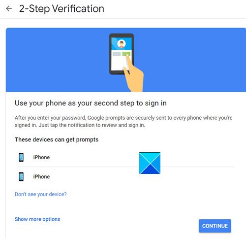 Two Step Verification to your Google Account