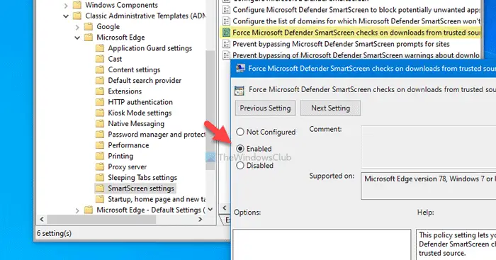 How to enable or disable Microsoft Defender SmartScreen on downloads from trusted sources