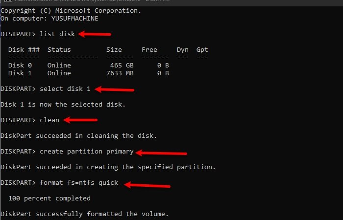 Fix Can't format USB Drive in Windows 10