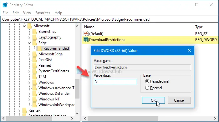 How to prevent users from downloading files in Edge