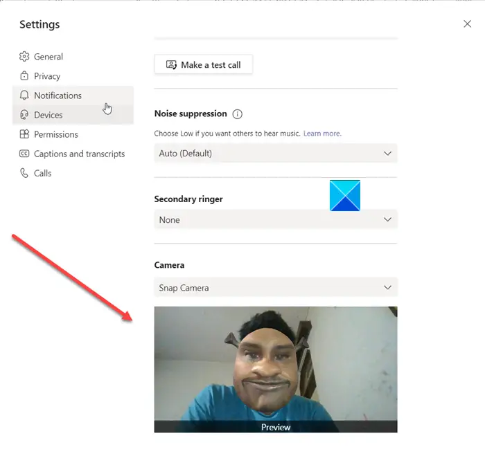 Snapchat Filters in Microsoft Teams 