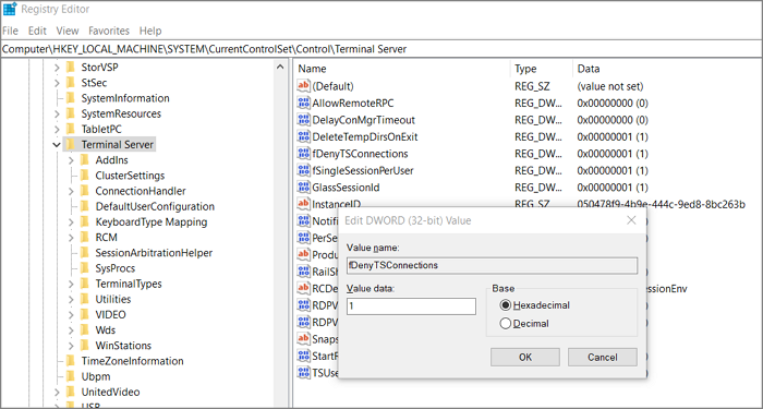 status of the RDP protocol registry