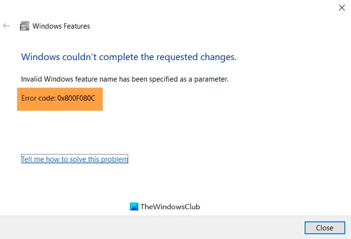 Fix Error 0X800F080C when installing .NET Framework on Windows 10