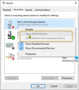 default input device windows