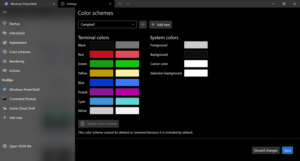 How to change Default Color Scheme in Windows Terminal