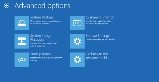 Command Prompt Advanced Options