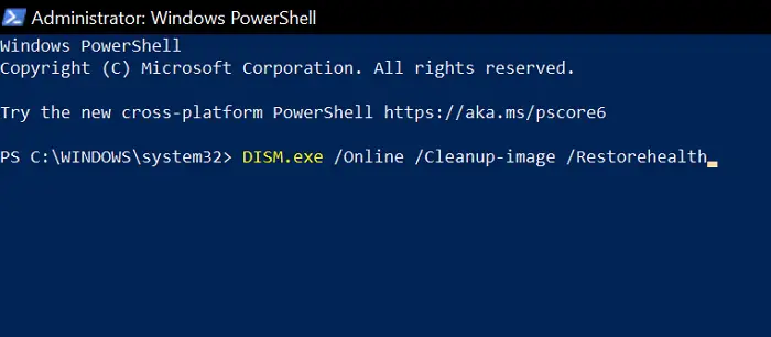 DISM Scan PowerShell