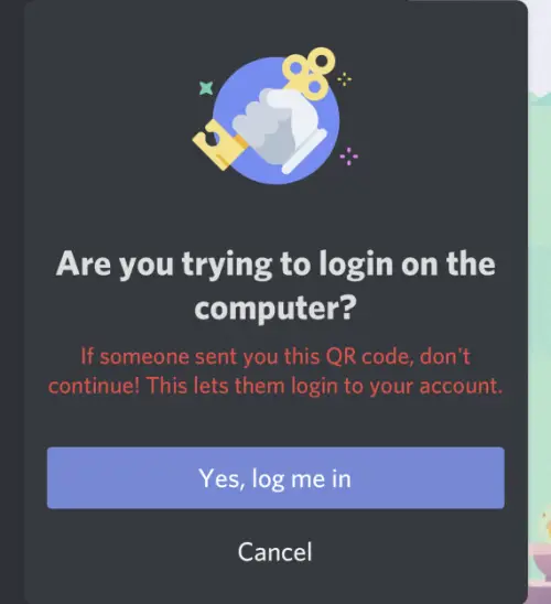 Discord log in