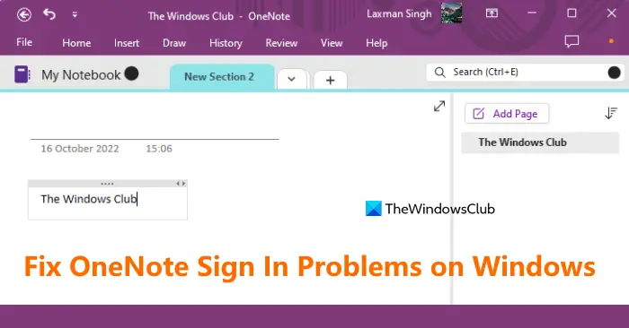 Fix OneNote Sign In Problems on Windows